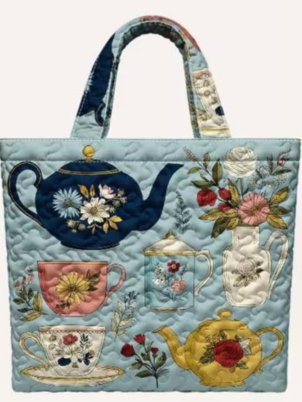 QUILTED TEA PARTY TOTE